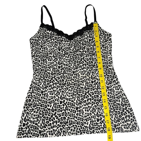 White House Black Market Workwear Leopard Print Lace Trim Stretch Cami Tank Top - Picture 8 of 9